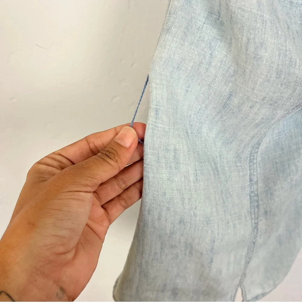 PAIGE One Shoulder Ruffle Denim Tank Top - Picture 4 of 7